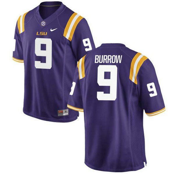 Womens Joe Burrow Lsu Tigers #9 Limited Purple College Football Jersey 102